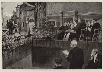 Performance by the Royal Opera Company before the Queen at Windsor Castle, Friday, 6 July, Scene from La Navarraise